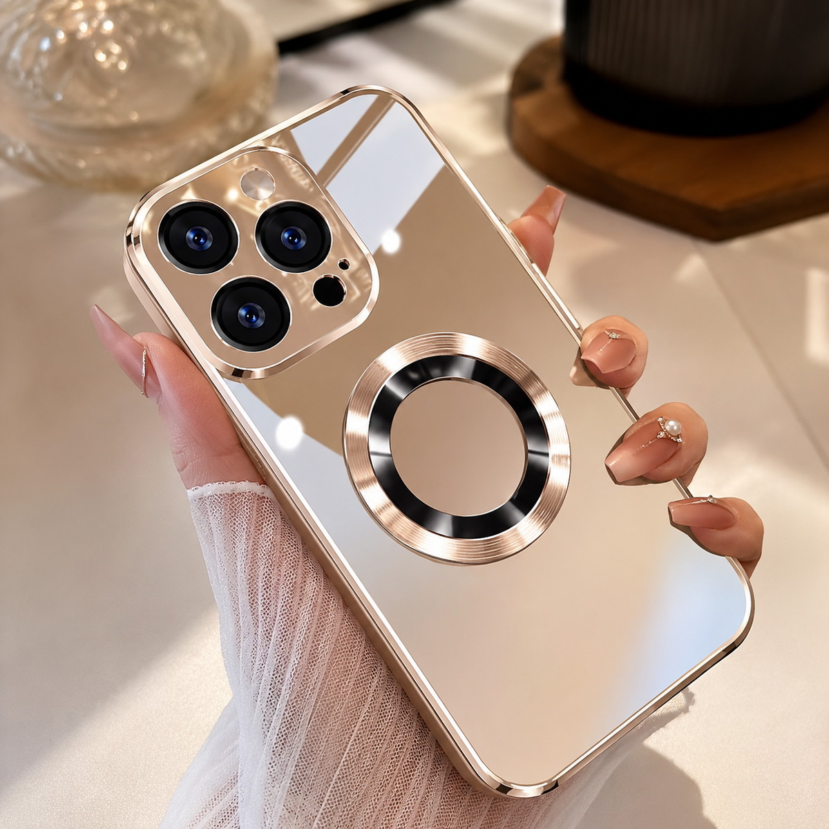 Premium iPhone Case MagSafe Titanium Metallic Matte Shockproof Protective Cover Camera Lens Protection PC Silicone Anti Fingerprint Non Slip Slim Magnetic