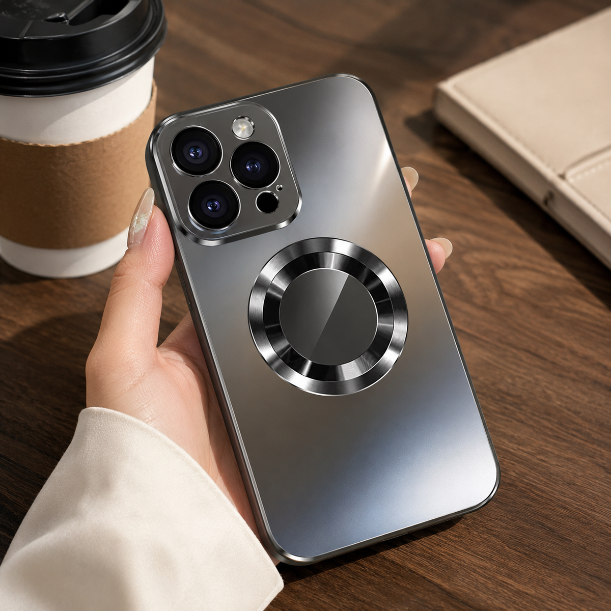 Premium iPhone Case MagSafe Titanium Metallic Matte Shockproof Protective Cover Camera Lens Protection PC Silicone Anti Fingerprint Non Slip Slim Magnetic