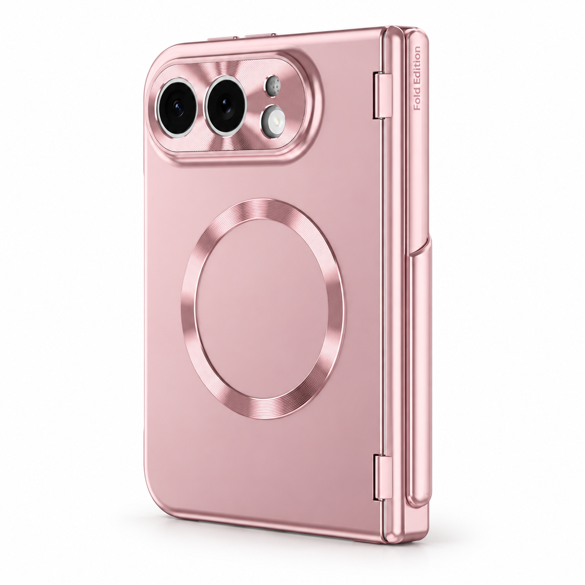 Premium iPhone Case MagSafe Touch Pen Plating Hinge Protection Tempered Glass Screen Magnetic PC TPU Shockproof Foldable Protective Cover Case