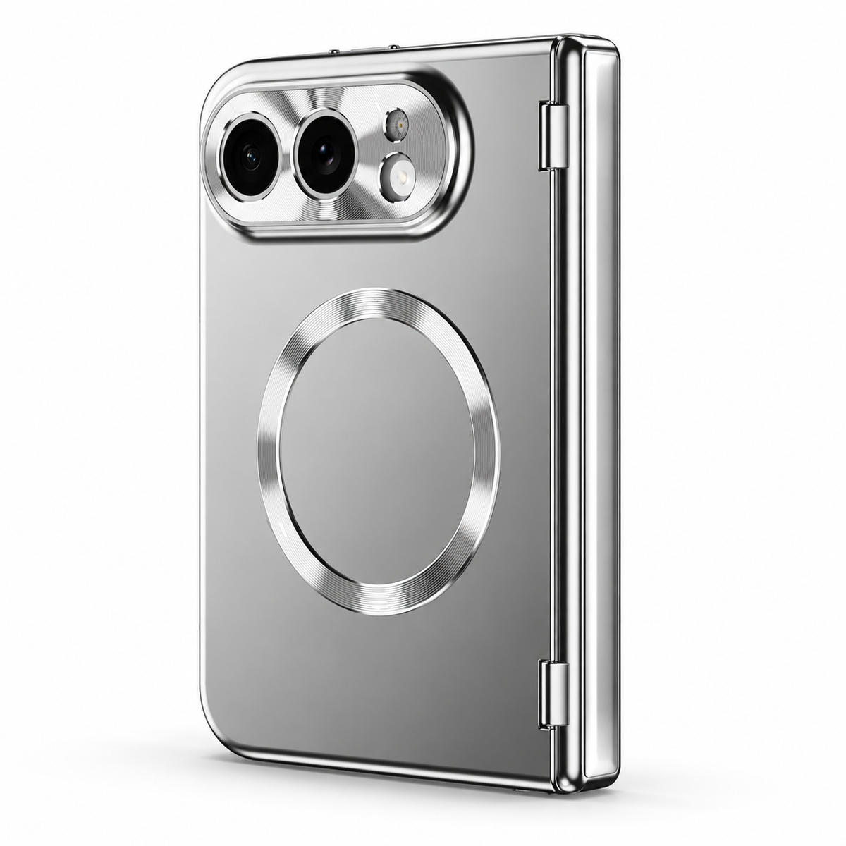 Premium iPhone Case MagSafe Touch Pen Plating Hinge Protection Tempered Glass Screen Magnetic PC TPU Shockproof Foldable Protective Cover Case