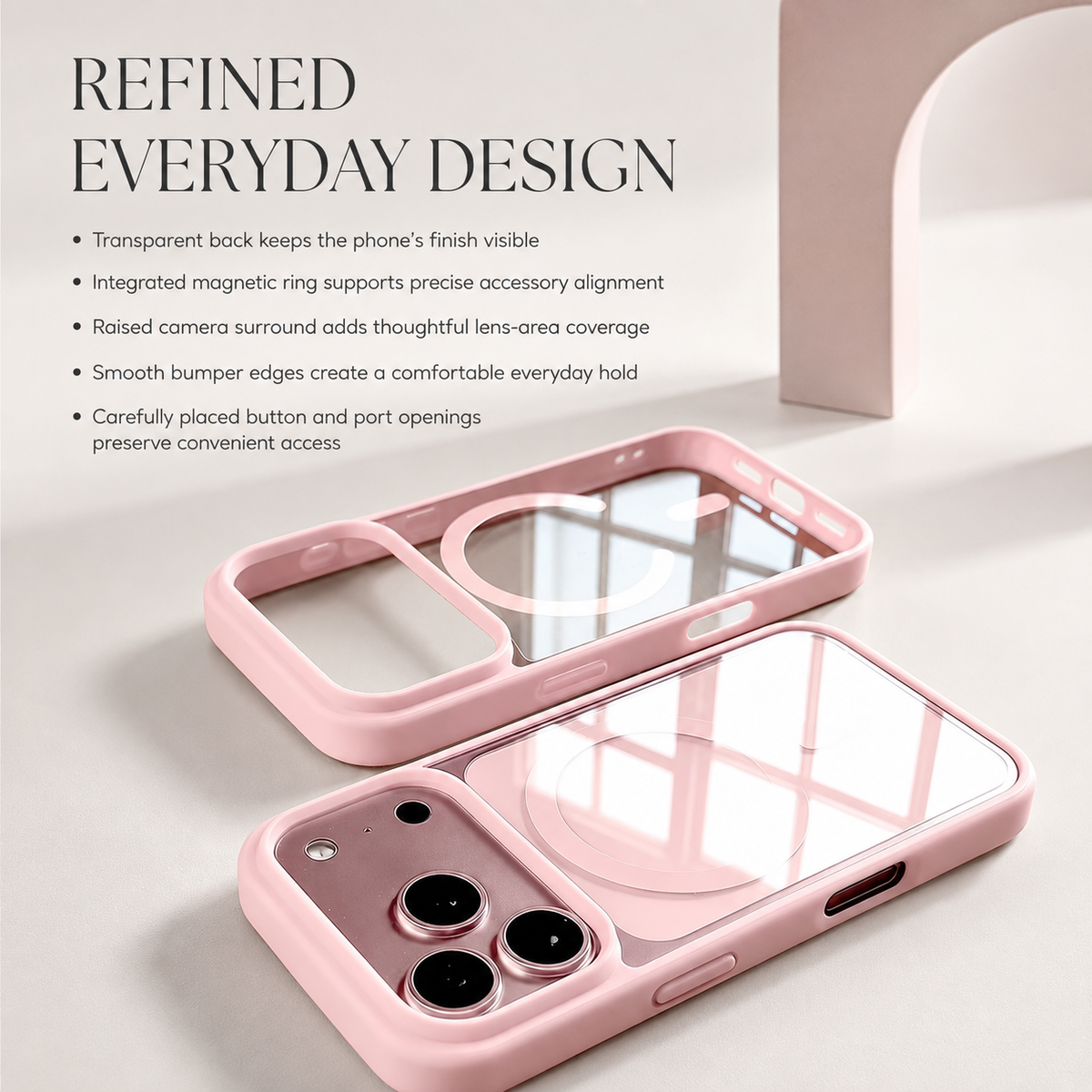 Premium iPhone Case MagSafe Transparent Acrylic Magnetic Wireless Charging Clear Slim Shockproof Anti Scratch Protective Back Bumper Cover Case Design