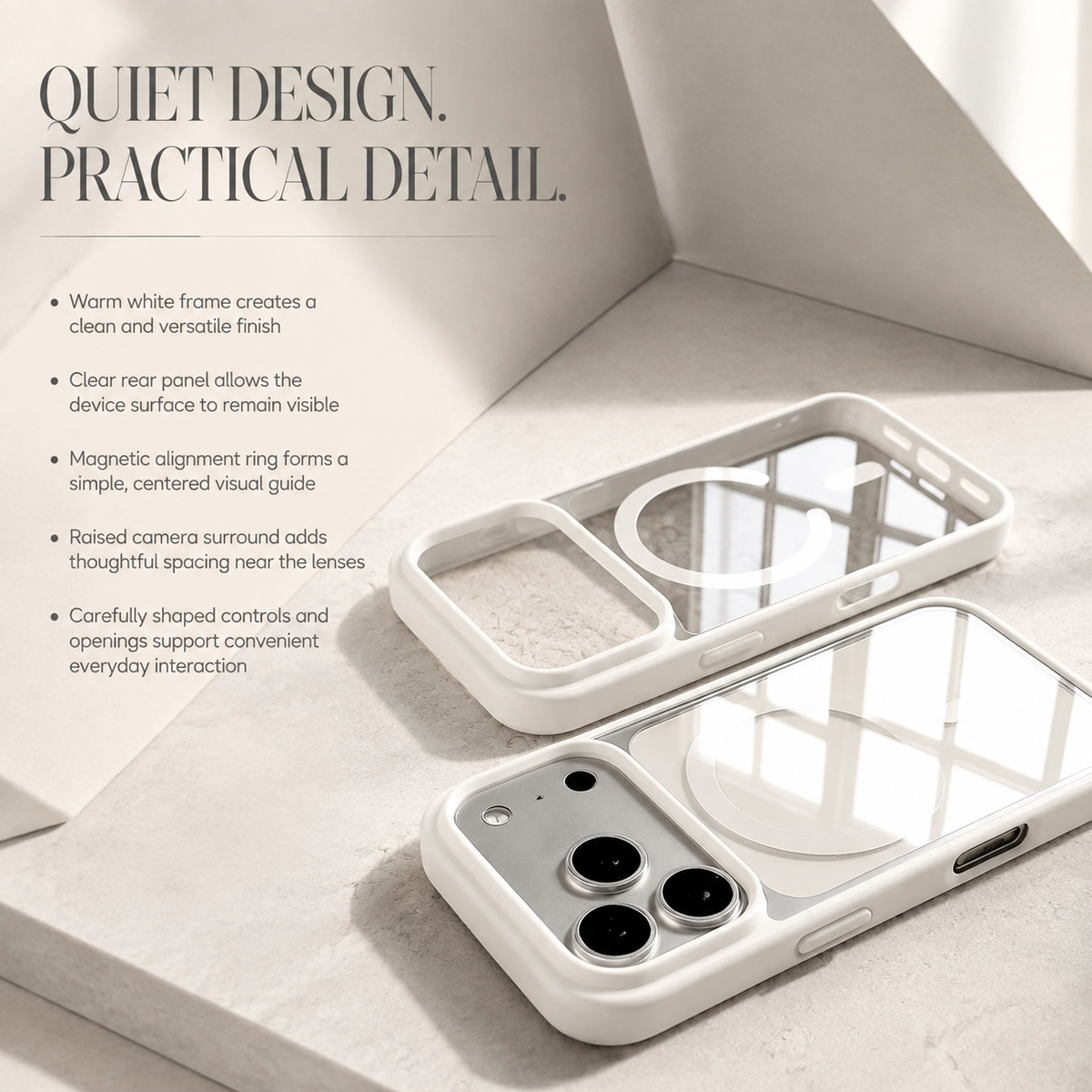 Premium iPhone Case MagSafe Transparent Acrylic Magnetic Wireless Charging Clear Slim Shockproof Anti Scratch Protective Back Bumper Cover Case Design