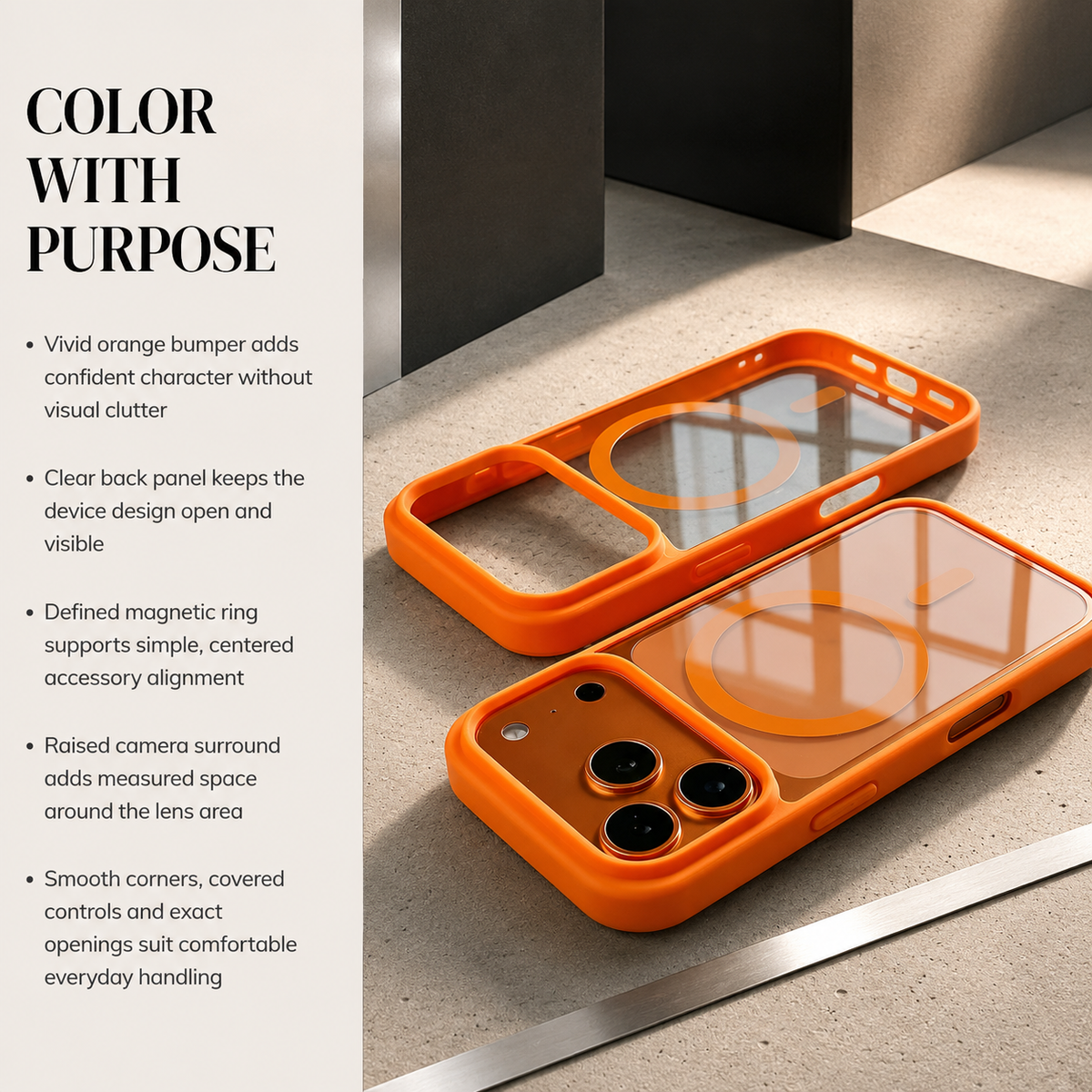 Premium iPhone Case MagSafe Transparent Acrylic Magnetic Wireless Charging Clear Slim Shockproof Anti Scratch Protective Back Bumper Cover Case Design