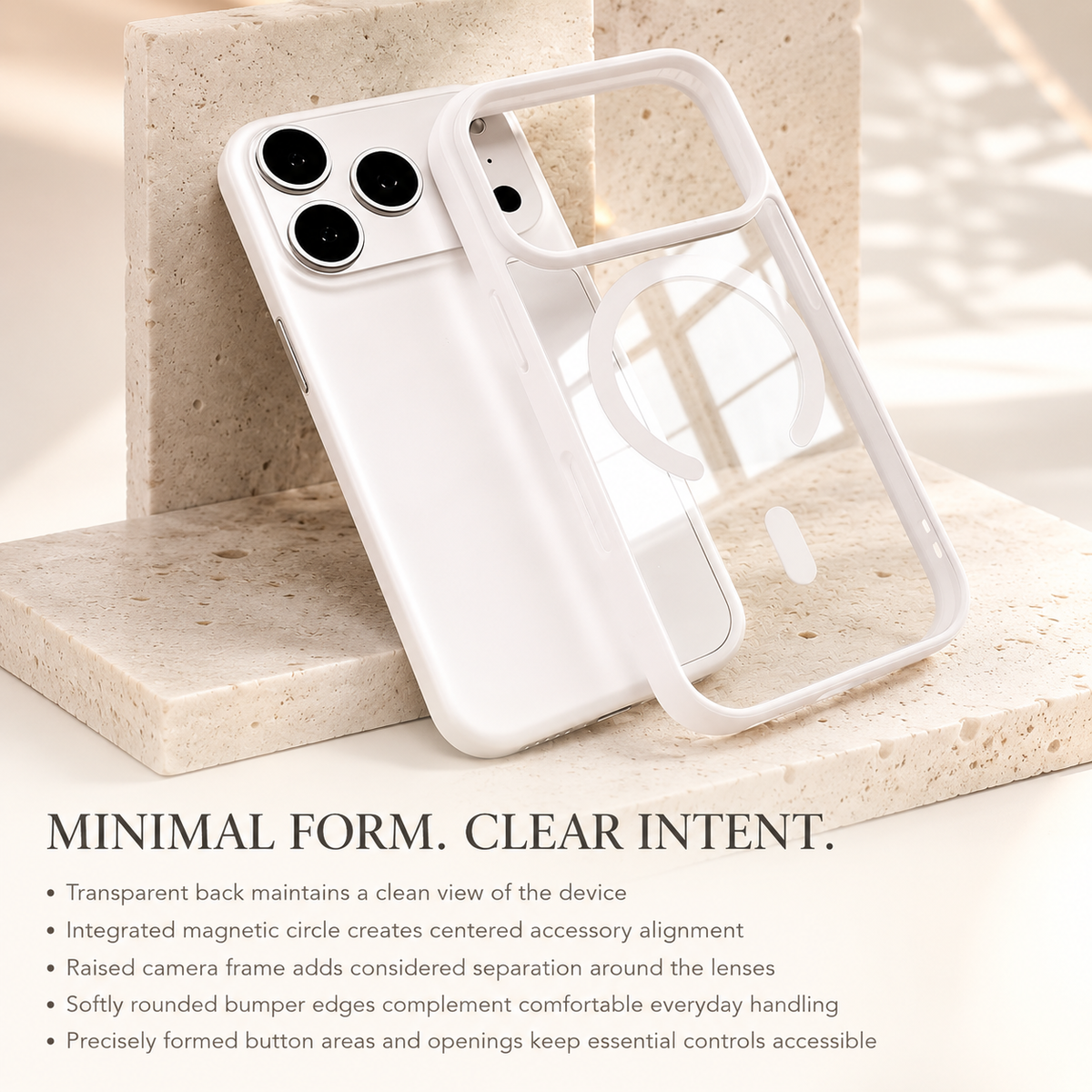 Premium iPhone Case MagSafe Transparent Acrylic Magnetic Wireless Charging Clear Slim Shockproof Anti Scratch Protective Back Bumper Cover Case Design