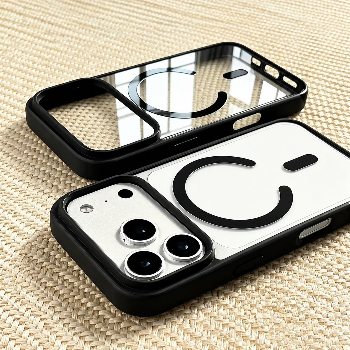 Premium iPhone Case MagSafe Transparent Acrylic Magnetic Wireless Charging Clear Slim Shockproof Anti Scratch Protective Back Bumper Cover Case Design