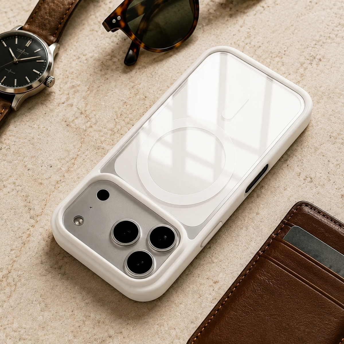 Premium iPhone Case MagSafe Transparent Acrylic Magnetic Wireless Charging Clear Slim Shockproof Anti Scratch Protective Back Bumper Cover Case Design