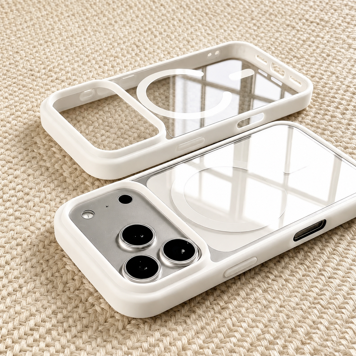 Premium iPhone Case MagSafe Transparent Acrylic Magnetic Wireless Charging Clear Slim Shockproof Anti Scratch Protective Back Bumper Cover Case Design