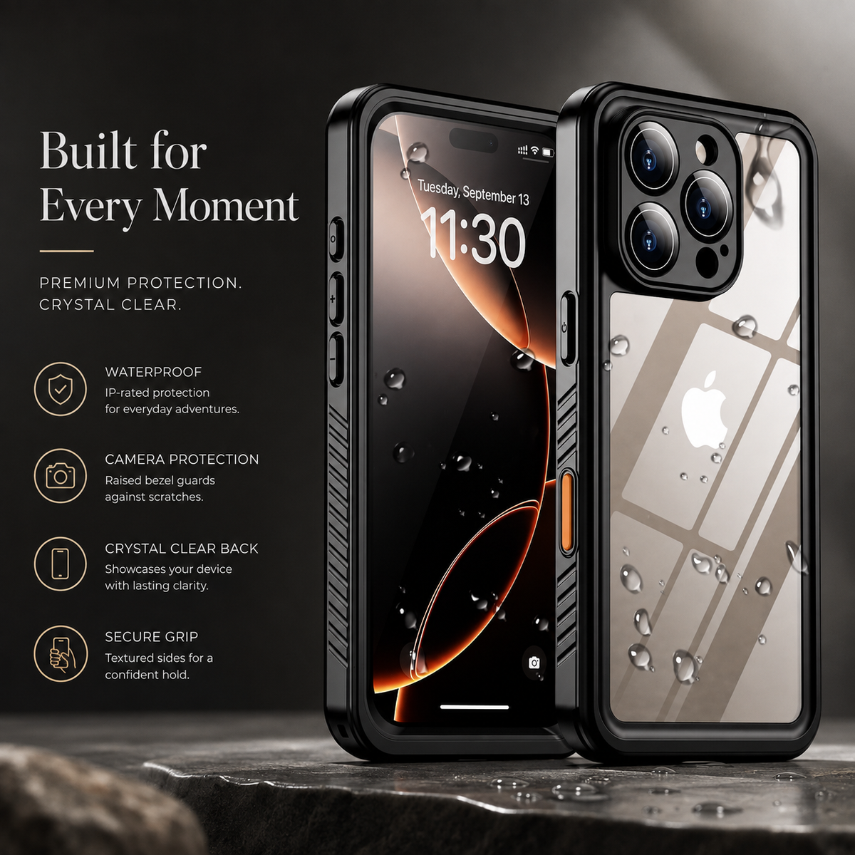 Premium iPhone Case MagSafe Waterproof Full Body Shockproof Protective Cover Built In Screen Protector Dustproof Anti Slip Dual Layer Sealed Rugged Armor