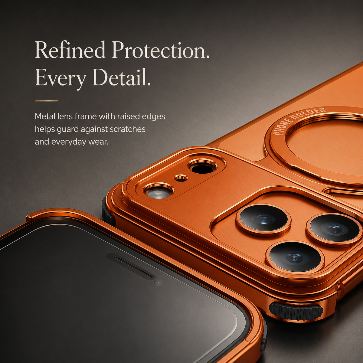 Premium iPhone Case MagSafe Z Shape Aluminum Alloy Frameless Magnetic Shockproof Protective Bumper Anti Scratch Slim Lightweight Metal Open Back Design