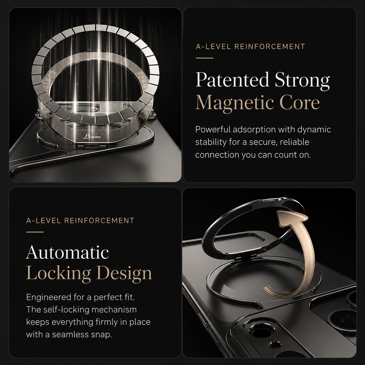 Premium iPhone Case MagSafe Z Shape Aluminum Alloy Frameless Magnetic Shockproof Protective Bumper Anti Scratch Slim Lightweight Metal Open Back Design