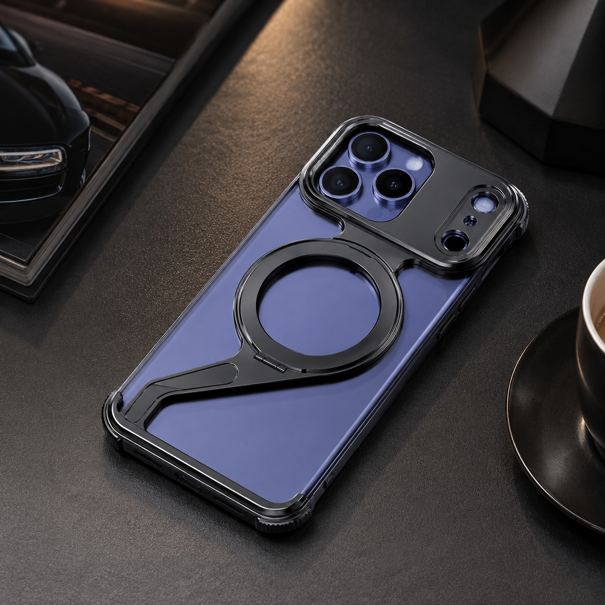 Premium iPhone Case MagSafe Z Shape Aluminum Alloy Frameless Magnetic Shockproof Protective Bumper Anti Scratch Slim Lightweight Metal Open Back Design