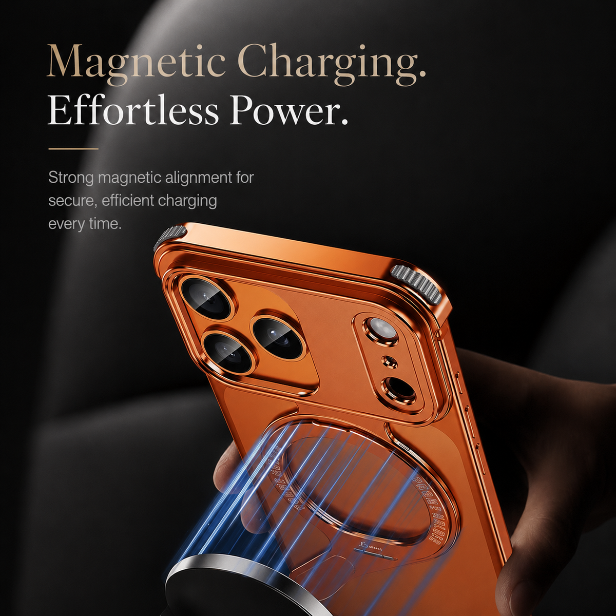 Premium iPhone Case MagSafe Z Shape Aluminum Alloy Frameless Magnetic Shockproof Protective Bumper Anti Scratch Slim Lightweight Metal Open Back Design