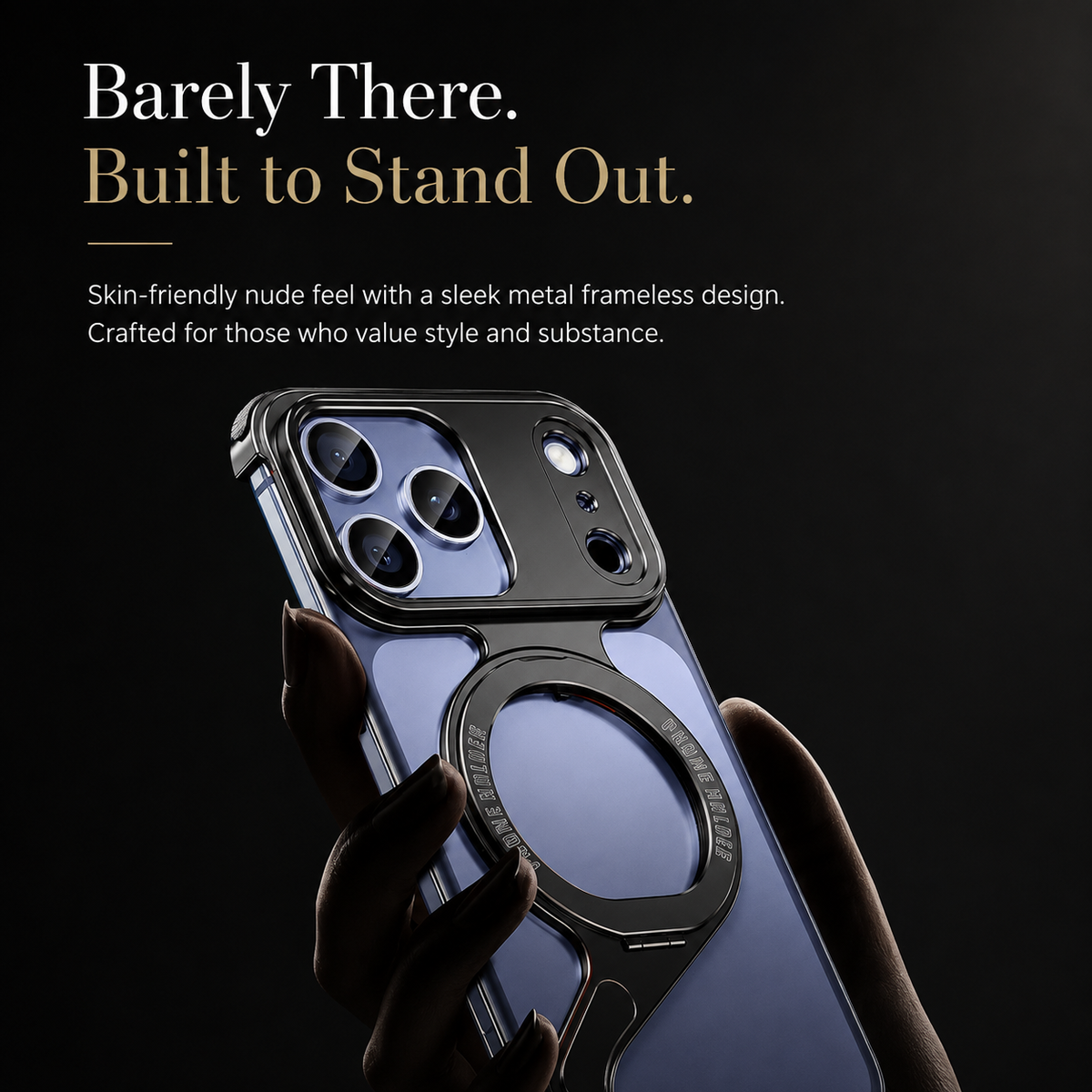 Premium iPhone Case MagSafe Z Shape Aluminum Alloy Frameless Magnetic Shockproof Protective Bumper Anti Scratch Slim Lightweight Metal Open Back Design