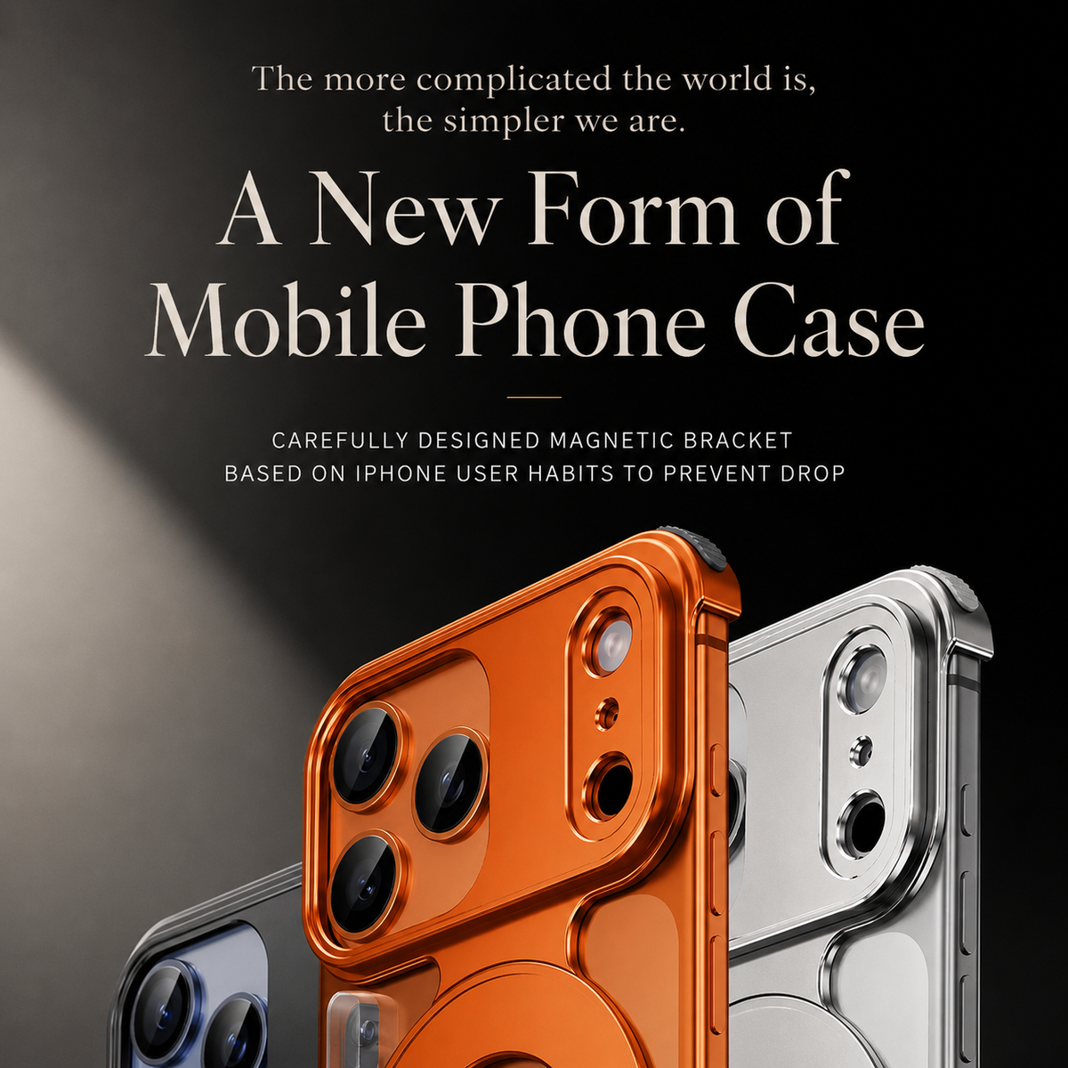 Premium iPhone Case MagSafe Z Shape Aluminum Alloy Frameless Magnetic Shockproof Protective Bumper Anti Scratch Slim Lightweight Metal Open Back Design