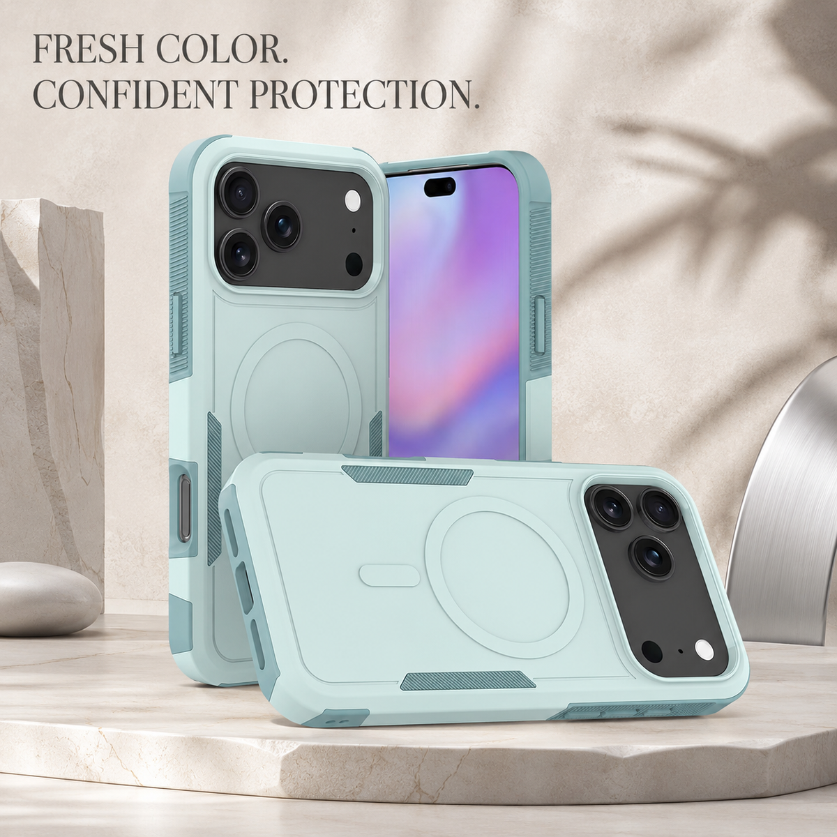 Premium iPhone Case Magnetic 2 in 1 Heavy Duty Armor Shockproof PC TPU Protective Cover Matte Reinforced Bumper Slim Rugged Charging Case