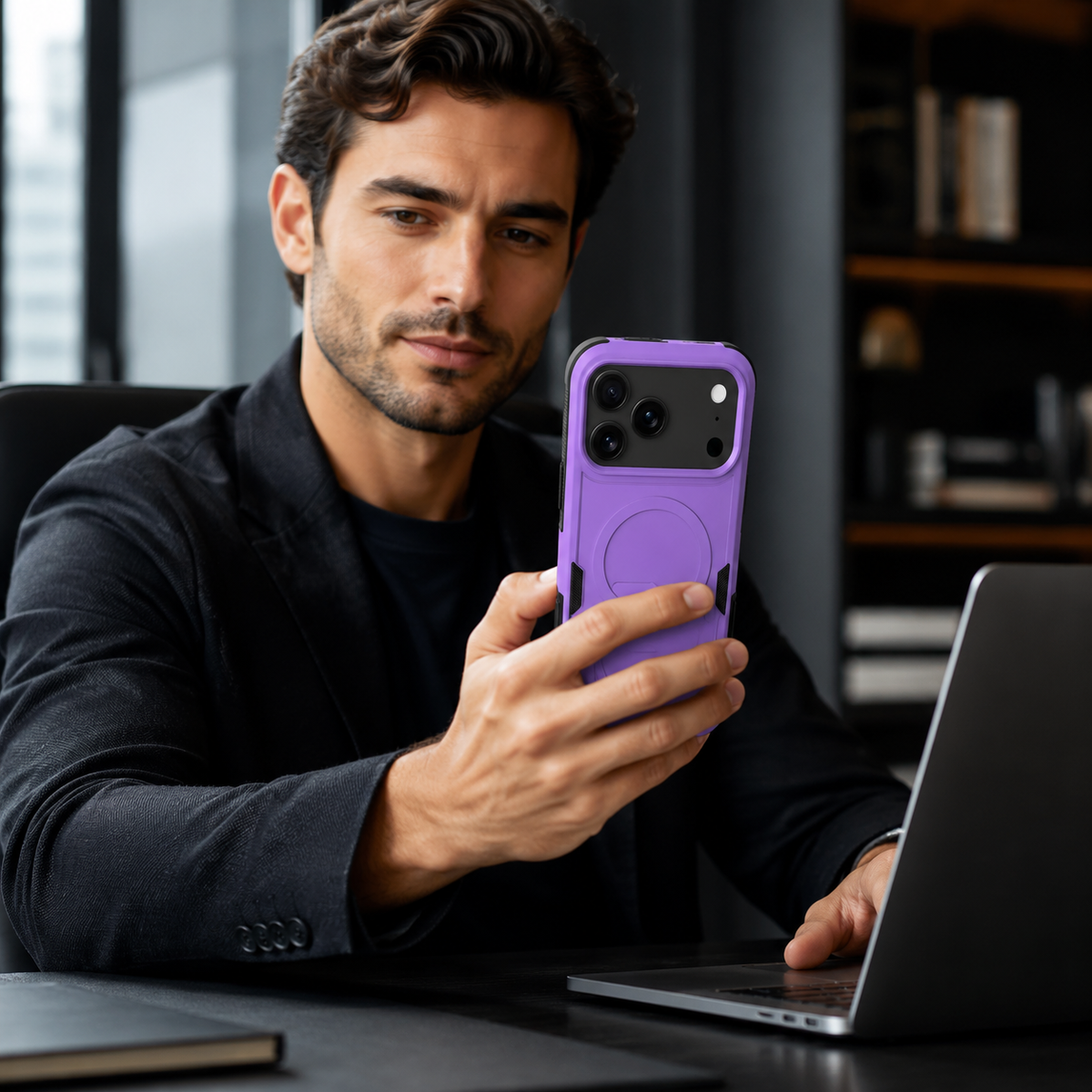 Premium iPhone Case Magnetic 2 in 1 Heavy Duty Armor Shockproof PC TPU Protective Cover Matte Reinforced Bumper Slim Rugged Charging Case