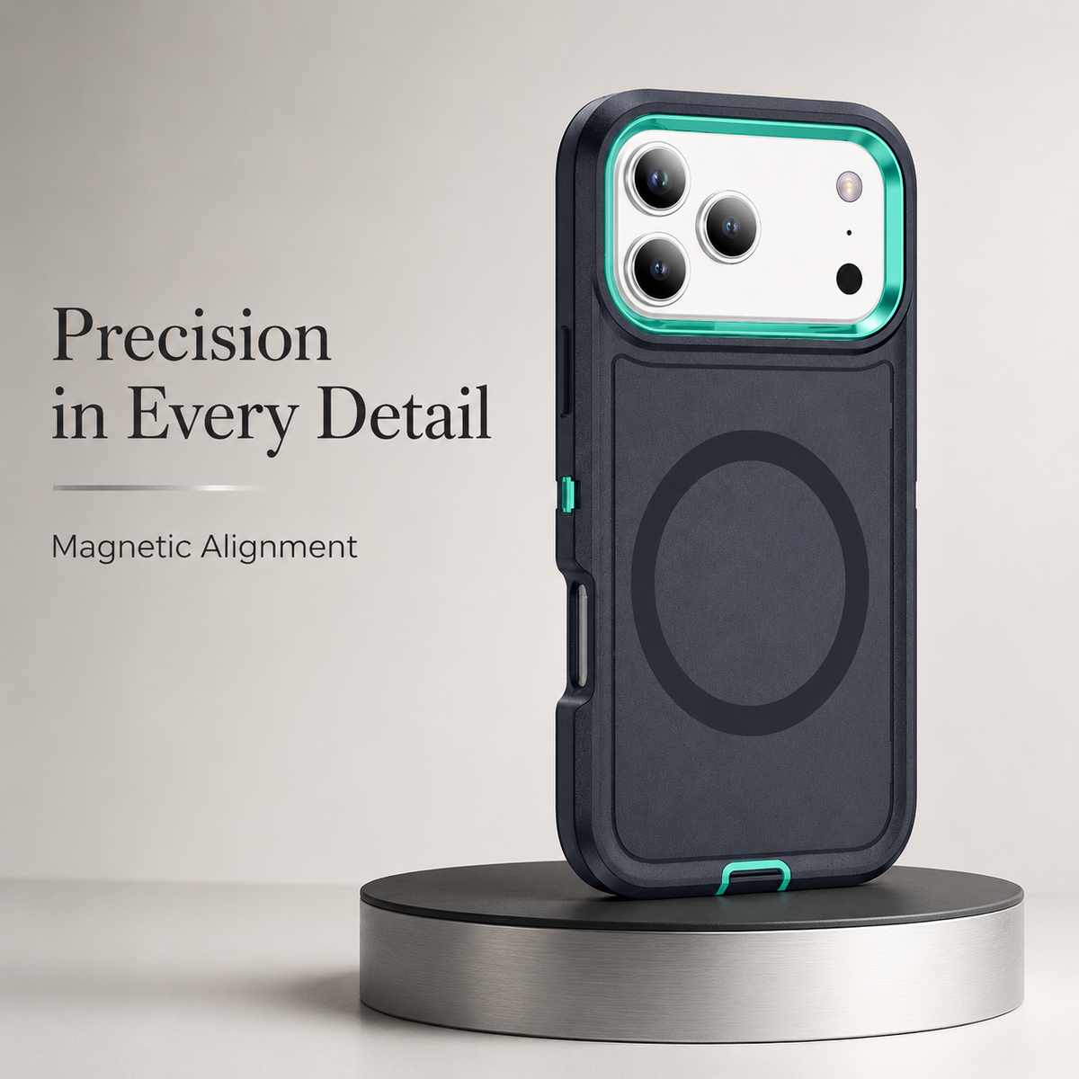 Premium iPhone Case Magnetic 3 in 1 Heavy Duty Armor Shockproof PC TPU Protective Cover Anti Drop Reinforced Bumper Rugged Wireless Charging Case