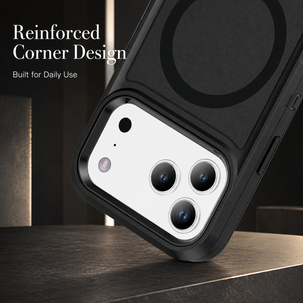 Premium iPhone Case Magnetic 3 in 1 Heavy Duty Armor Shockproof PC TPU Protective Cover Anti Drop Reinforced Bumper Rugged Wireless Charging Case