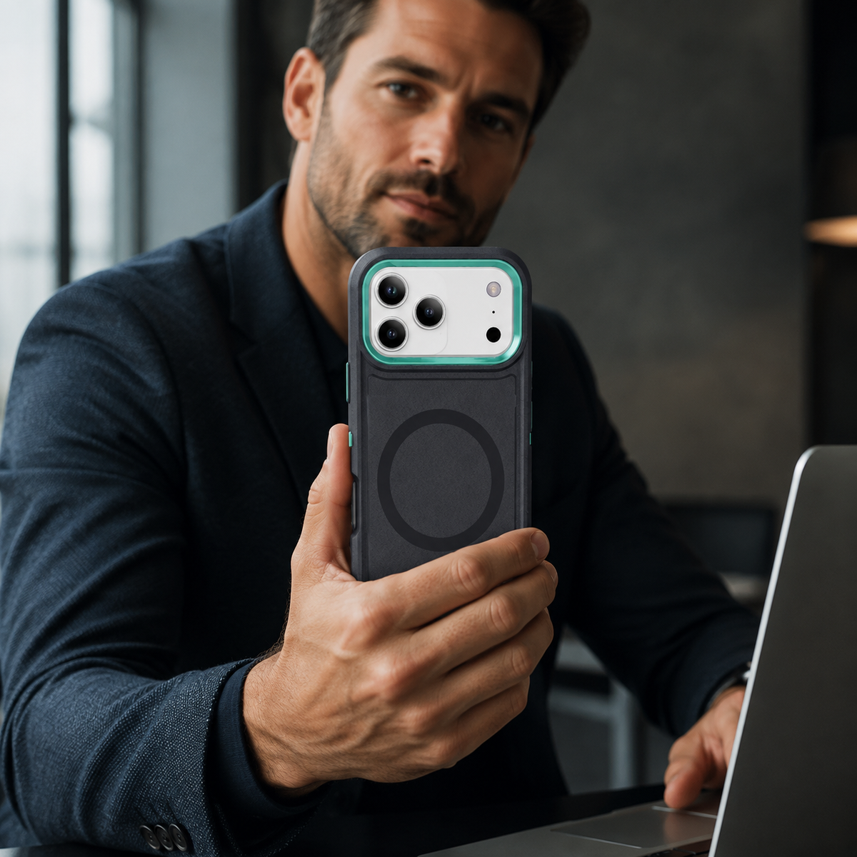 Premium iPhone Case Magnetic 3 in 1 Heavy Duty Armor Shockproof PC TPU Protective Cover Anti Drop Reinforced Bumper Rugged Wireless Charging Case