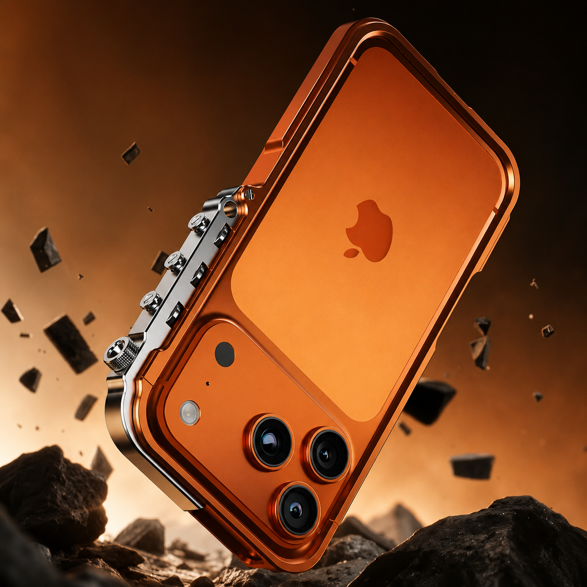 Premium iPhone Case Magnetic Aluminum Alloy Armor Shockproof Protective Cover Reinforced Metal Frame Anti Scratch Non Slip Glitter Heat Resistant Rugged Slim