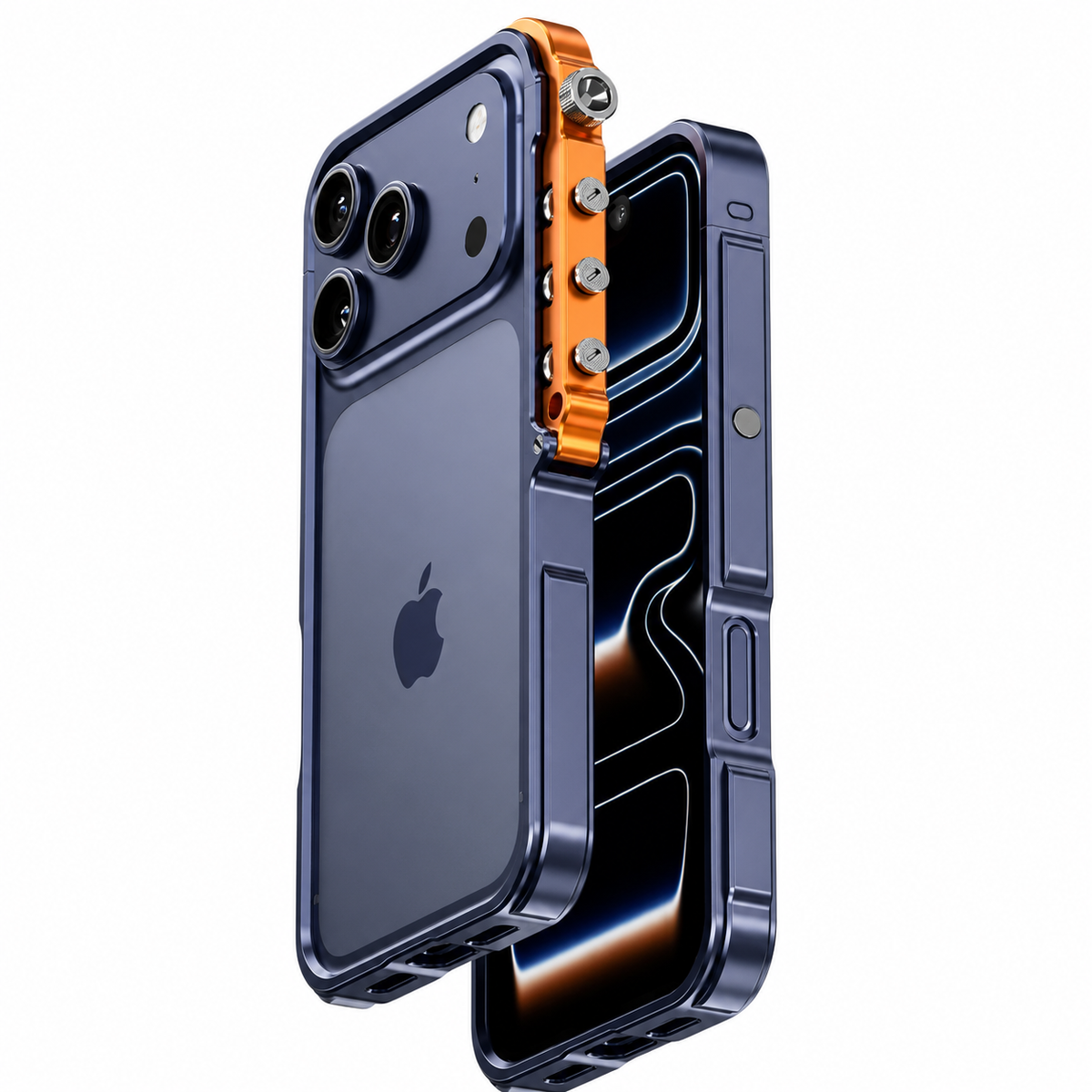 Premium iPhone Case Magnetic Aluminum Alloy Armor Shockproof Protective Cover Reinforced Metal Frame Anti Scratch Non Slip Glitter Heat Resistant Rugged Slim