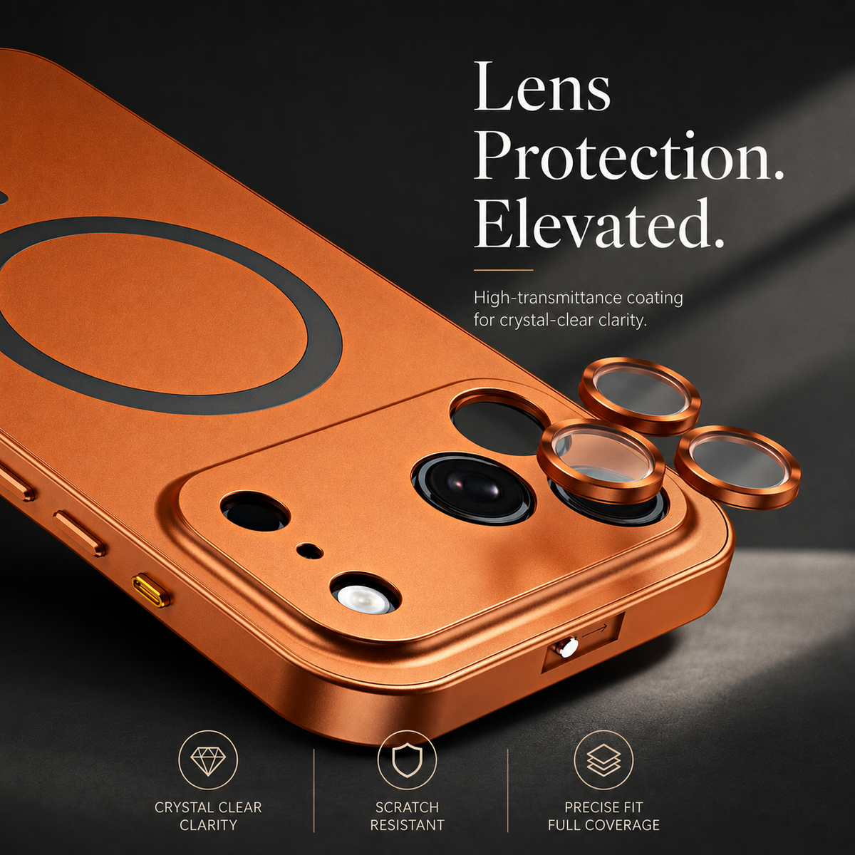 Premium iPhone Case Magnetic Aluminum Alloy Metal Shockproof Protective Cover Camera Lens Glass Protection Non Slip Tough Slim Reinforced Bumper Case