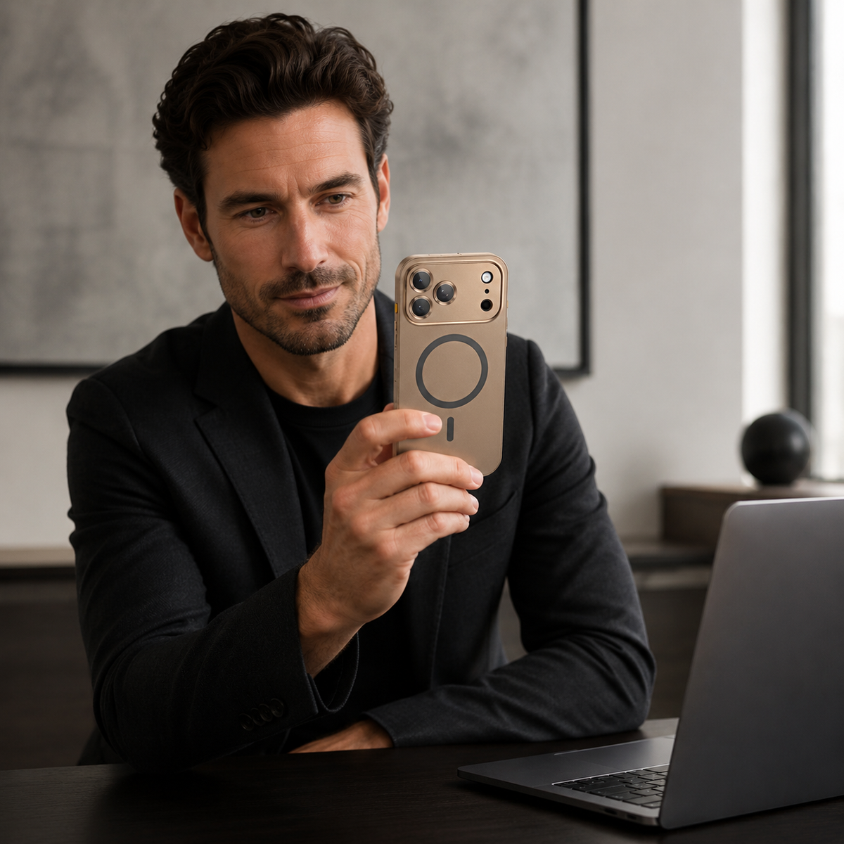 Premium iPhone Case Magnetic Aluminum Alloy Metal Shockproof Protective Cover Camera Lens Glass Protection Non Slip Tough Slim Reinforced Bumper Case