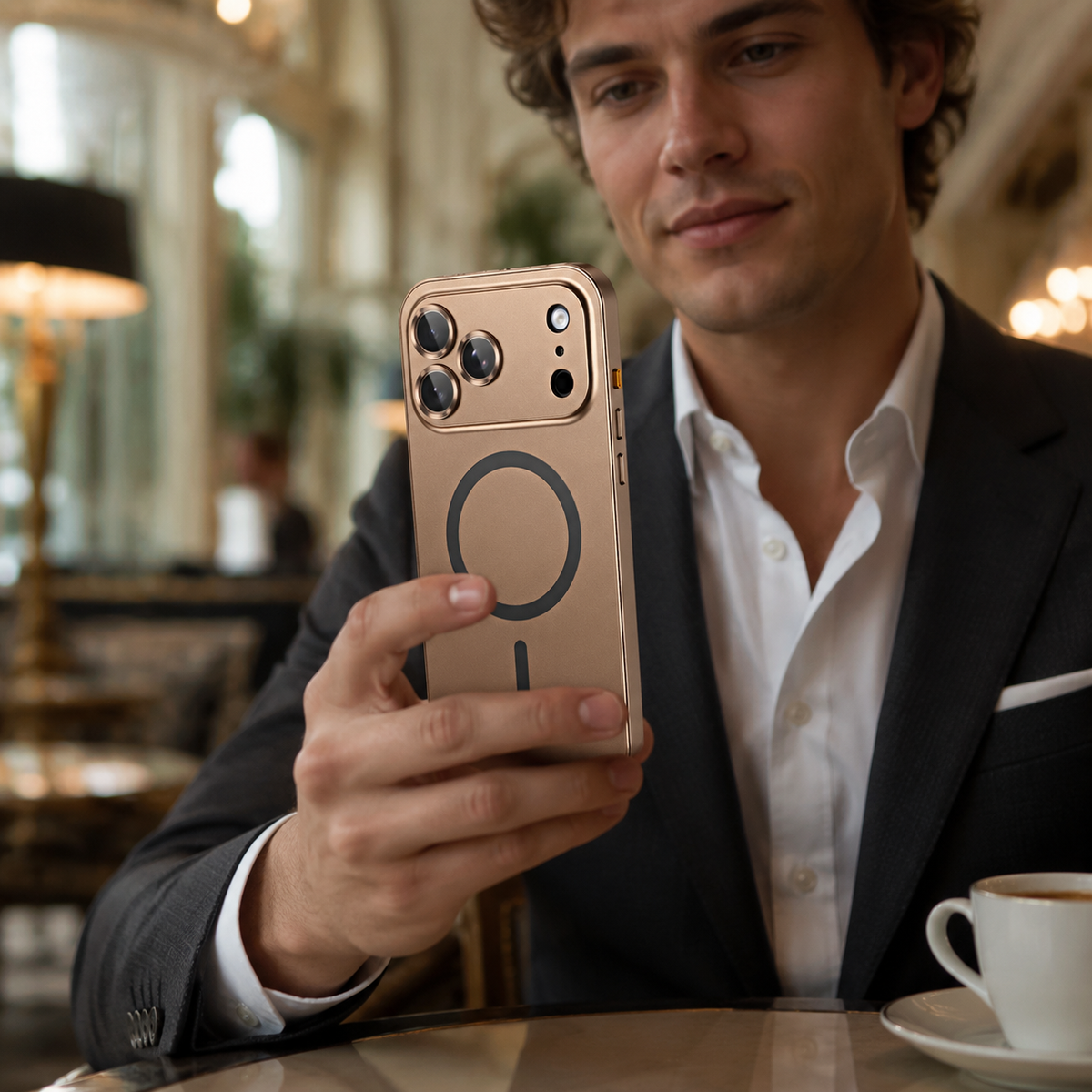 Premium iPhone Case Magnetic Aluminum Alloy Metal Shockproof Protective Cover Camera Lens Glass Protection Non Slip Tough Slim Reinforced Bumper Case
