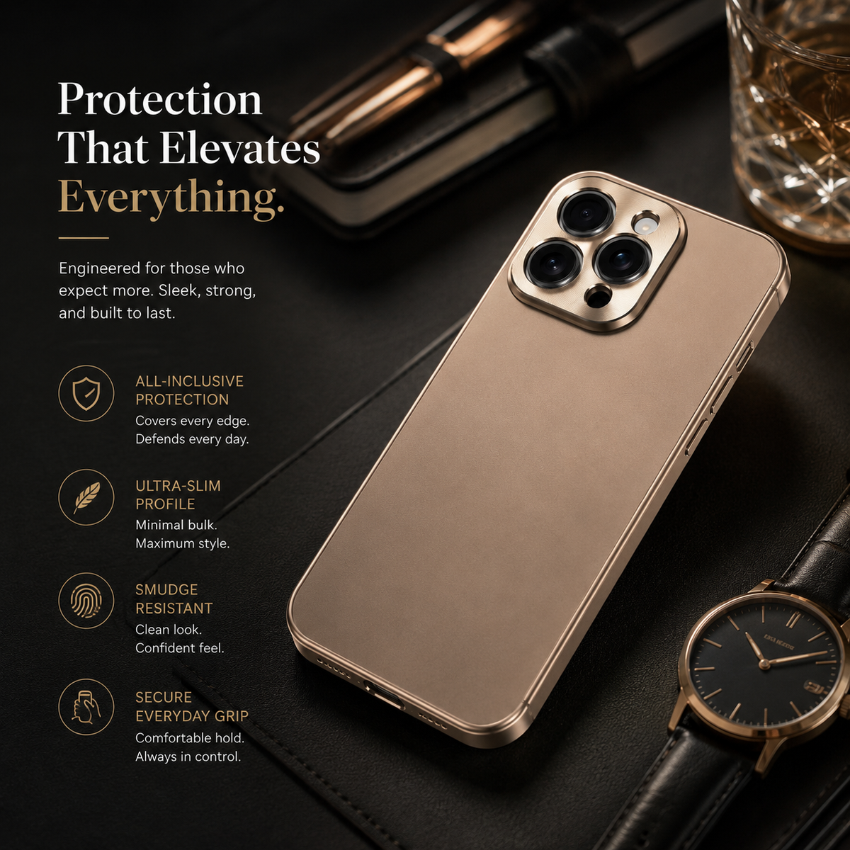 Premium iPhone Case Magnetic Aluminum Frame Shockproof Protective Cover Full Camera Lens Protection Slim Metal Design Wireless Charging Compatible