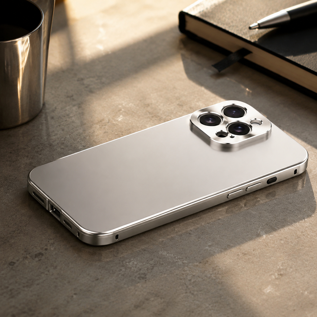 Premium iPhone Case Magnetic Aluminum Frame Shockproof Protective Cover Full Camera Lens Protection Slim Metal Design Wireless Charging Compatible
