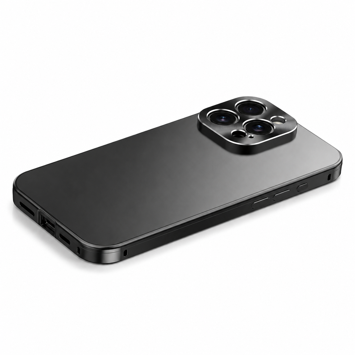 Premium iPhone Case Magnetic Aluminum Frame Shockproof Protective Cover Full Camera Lens Protection Slim Metal Design Wireless Charging Compatible