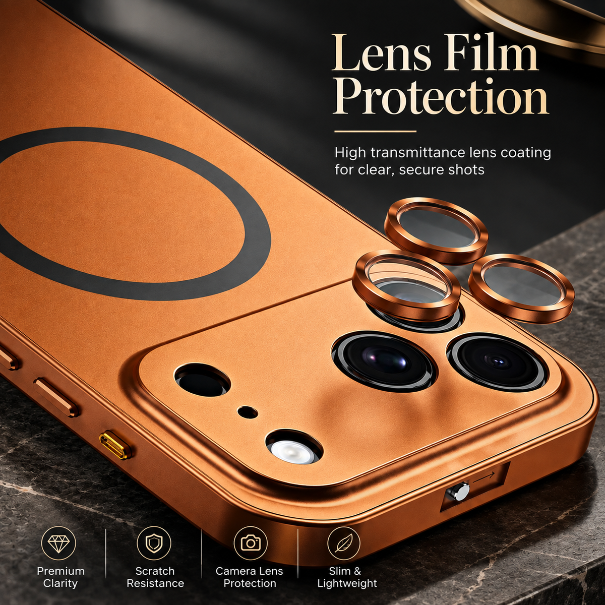 Premium iPhone Case Magnetic Aluminum Metal Frame Cover Hard PC Back MagSafe Shockproof Matte Anti Fingerprint Camera Lens Protection Slim Design