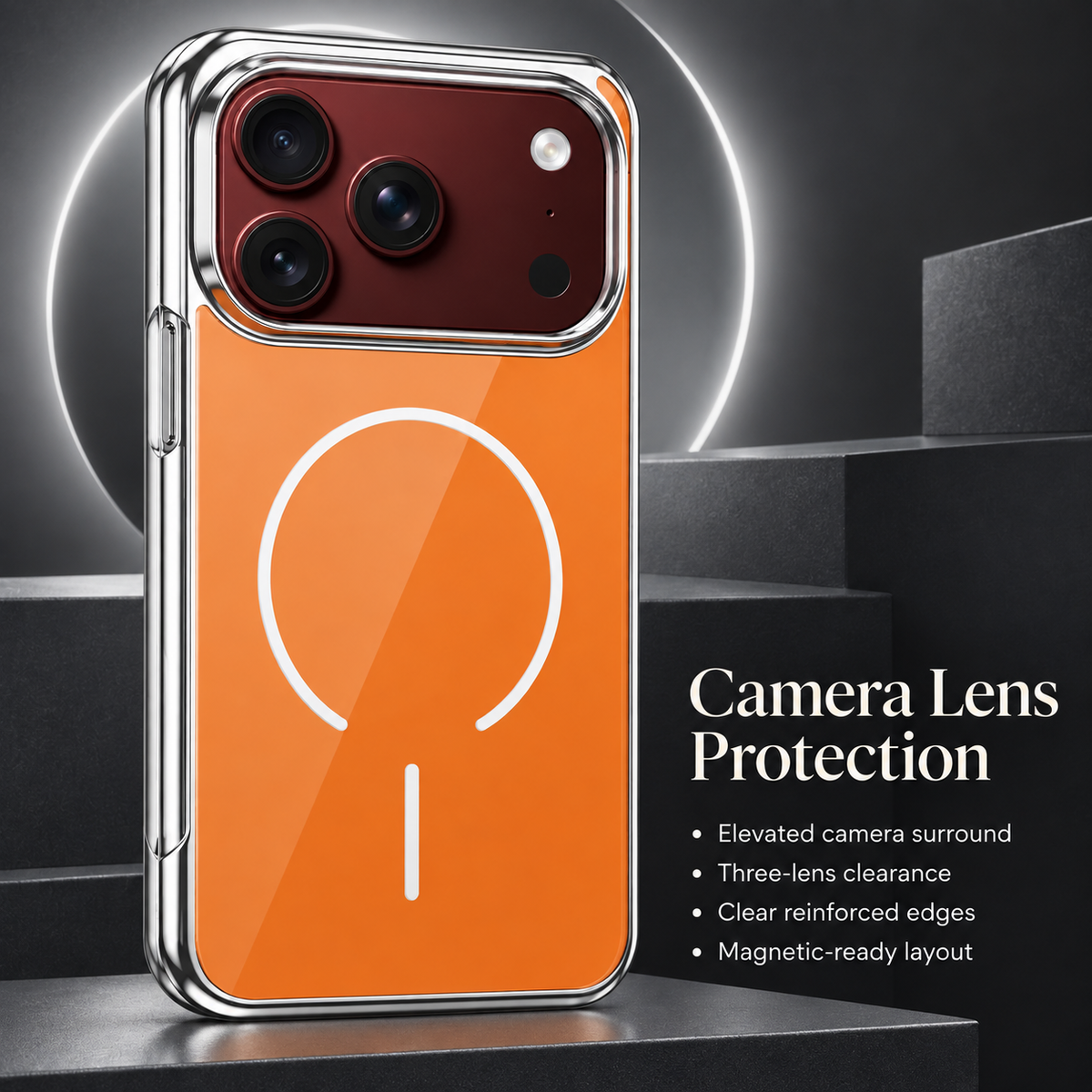 Premium iPhone Case Magnetic Built In Screen Protector Glass PC Full Wrap Shockproof Foldable Anti Scratch Non Slip Wireless Charging Protective Cover