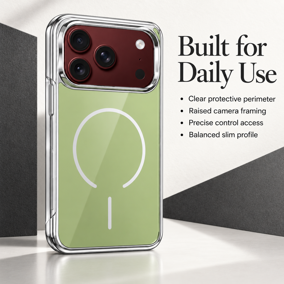 Premium iPhone Case Magnetic Built In Screen Protector Glass PC Full Wrap Shockproof Foldable Anti Scratch Non Slip Wireless Charging Protective Cover