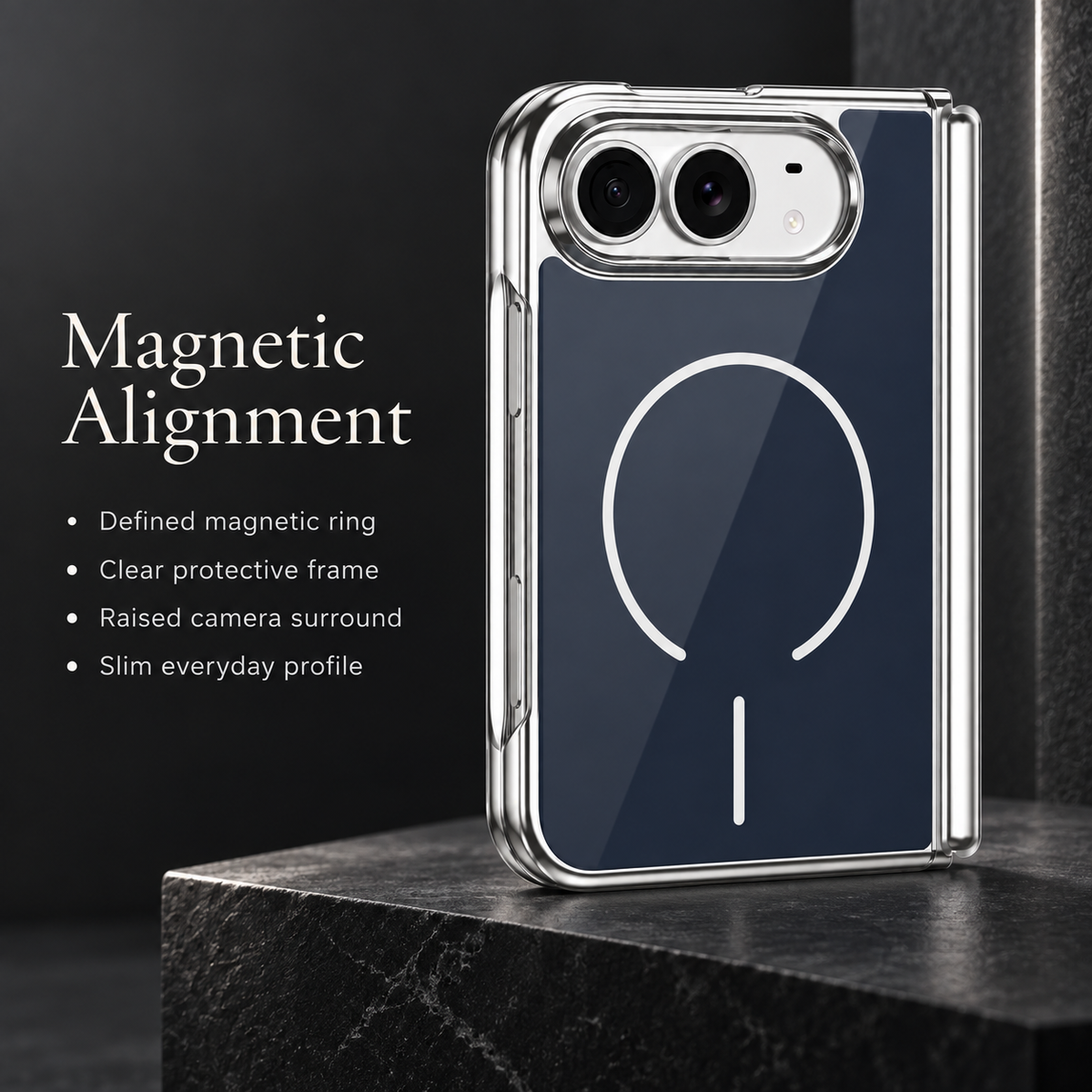 Premium iPhone Case Magnetic Built In Screen Protector Glass PC Full Wrap Shockproof Foldable Anti Scratch Non Slip Wireless Charging Protective Cover