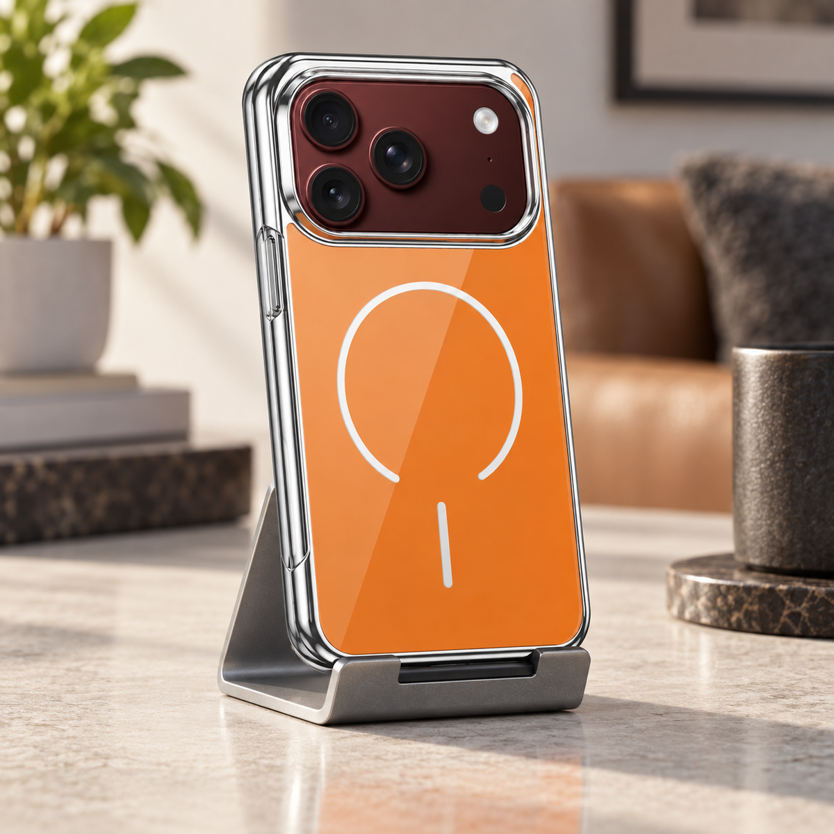 Premium iPhone Case Magnetic Built In Screen Protector Glass PC Full Wrap Shockproof Foldable Anti Scratch Non Slip Wireless Charging Protective Cover