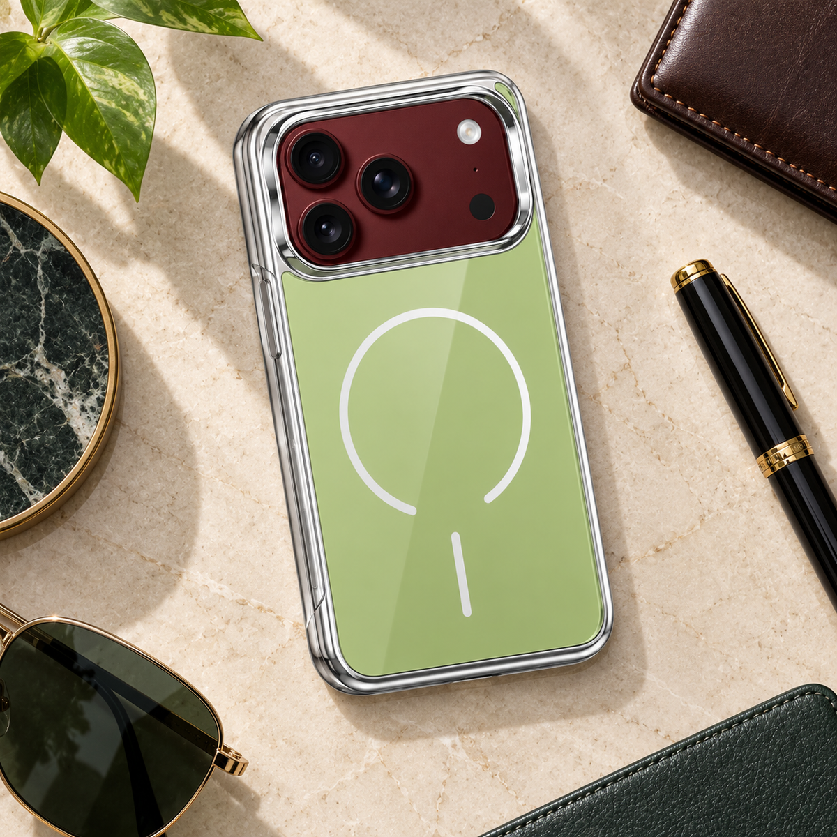 Premium iPhone Case Magnetic Built In Screen Protector Glass PC Full Wrap Shockproof Foldable Anti Scratch Non Slip Wireless Charging Protective Cover
