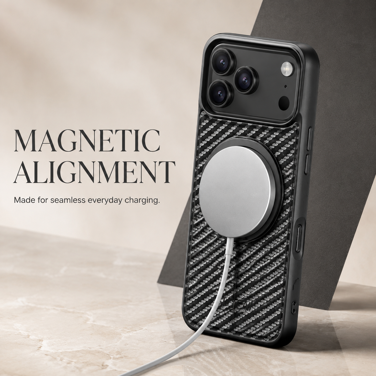 Premium iPhone Case Magnetic Carbon Fiber Faux Leather 360 Rotating Ring Stand Shockproof PC TPU Anti Scratch Non Slip Dual Layer Protective Cover