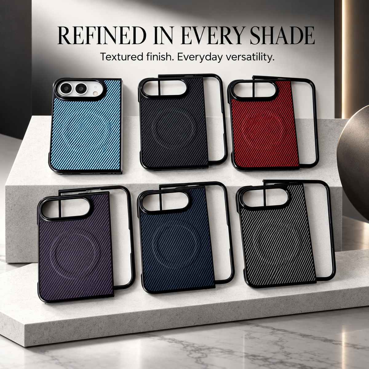 Premium iPhone Case Magnetic Carbon Fiber Texture Soft TPU Foldable Shockproof Anti Knock Wireless Charging Slim Protective Back Cover Case Design