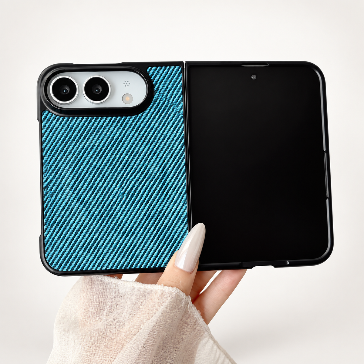 Premium iPhone Case Magnetic Carbon Fiber Texture Soft TPU Foldable Shockproof Anti Knock Wireless Charging Slim Protective Back Cover Case Design
