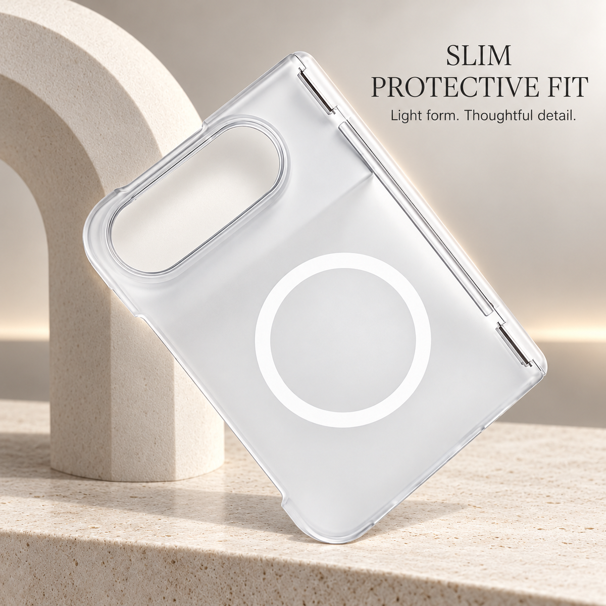Premium iPhone Case Magnetic Crystal Clear Acrylic Foldable Shockproof Anti Scratch Non Slip Wireless Charging Minimalist Protective Cover Case