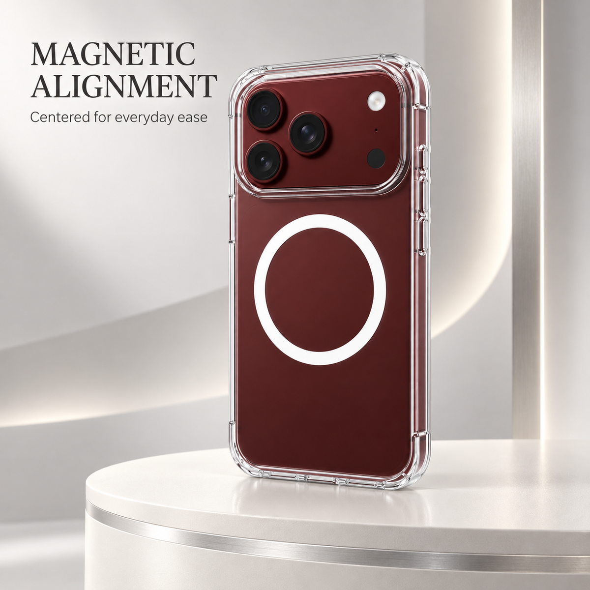 Premium iPhone Case Magnetic Crystal Clear Acrylic Foldable Shockproof Anti Scratch Non Slip Wireless Charging Minimalist Protective Cover Case