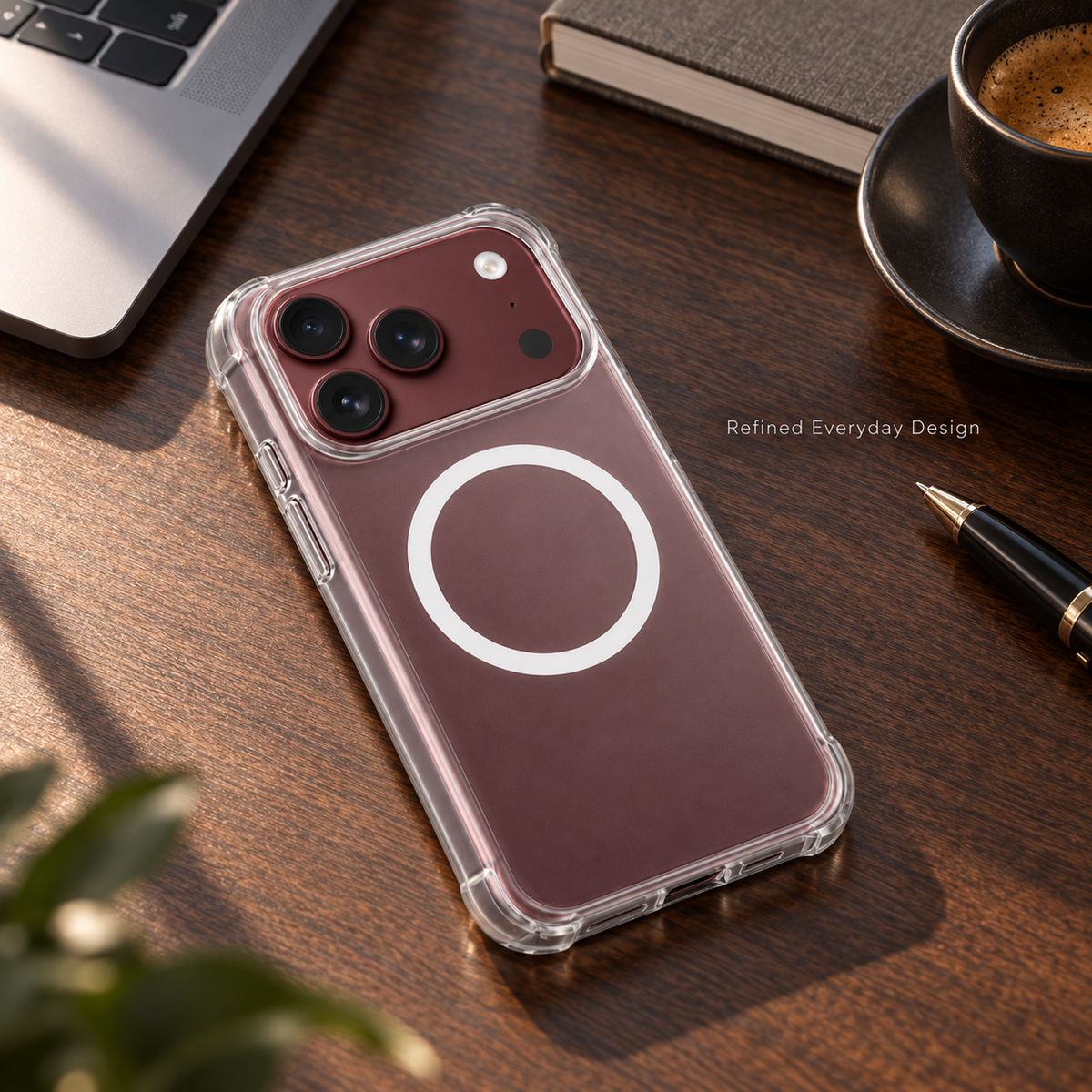 Premium iPhone Case Magnetic Crystal Clear Acrylic Foldable Shockproof Anti Scratch Non Slip Wireless Charging Minimalist Protective Cover Case