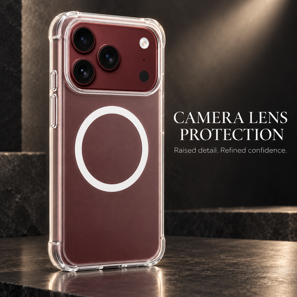 Premium iPhone Case Magnetic Crystal Clear Acrylic Foldable Shockproof Anti Scratch Non Slip Wireless Charging Minimalist Protective Cover Case