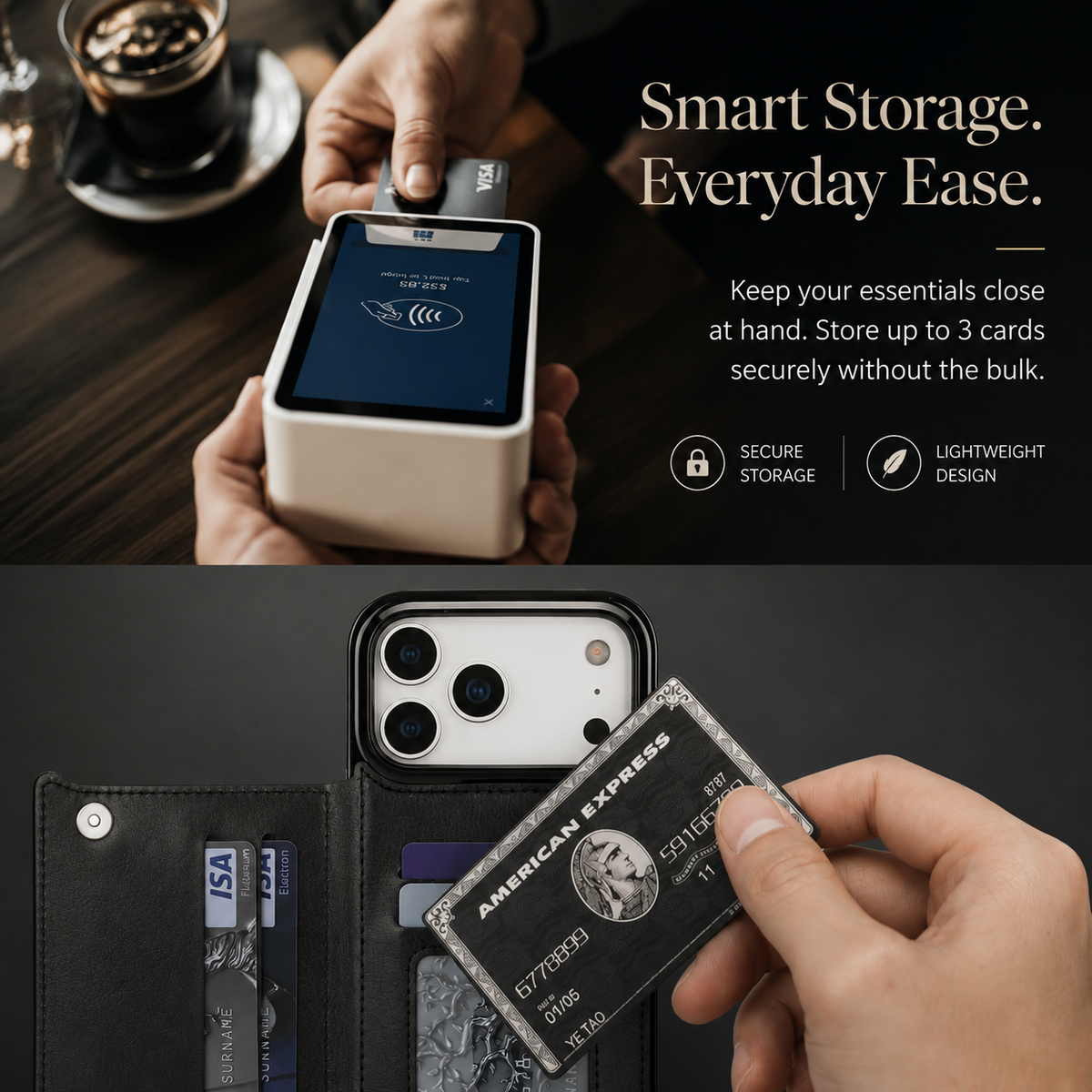 Premium iPhone Case Magnetic Flip Wallet Cover Faux Leather Card Holder Kickstand Shockproof Full Protection Camera Lens Guard Slim Protective Design