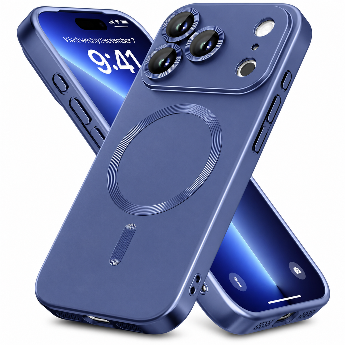 Premium iPhone Case Magnetic Matte Metallic TPU Shockproof Drop Protection Camera Lens Protector Anti Scratch Soft Bumper Protective Cover Case