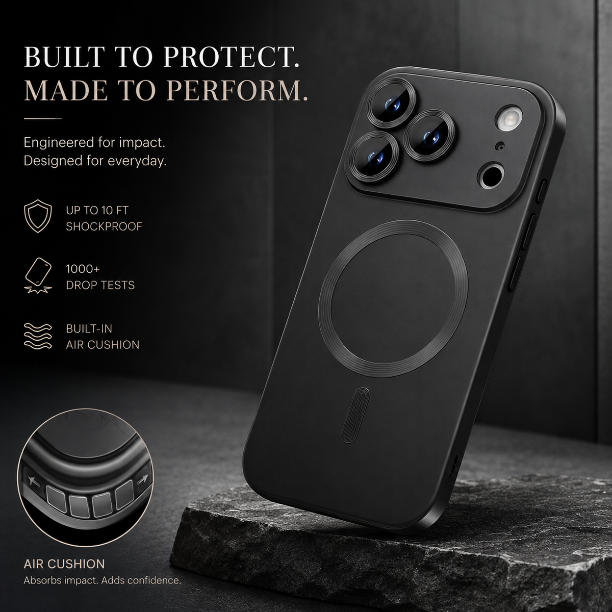 Premium iPhone Case Magnetic Matte Metallic TPU Shockproof Drop Protection Camera Lens Protector Anti Scratch Soft Bumper Protective Cover Case