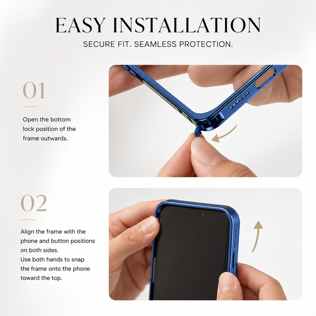 Premium iPhone Case Magnetic Metal Frame Detachable Camera Protector Shockproof Ultra Thin TPU Bumper Anti Scratch Non Slip Lightweight Protective Cover