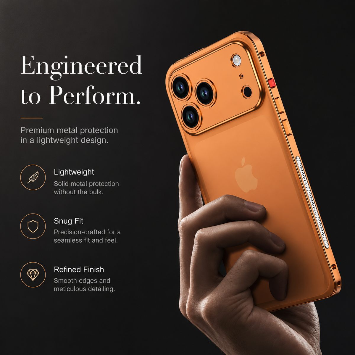 Premium iPhone Case Magnetic Metal Frame Detachable Camera Protector Shockproof Ultra Thin TPU Bumper Anti Scratch Non Slip Lightweight Protective Cover