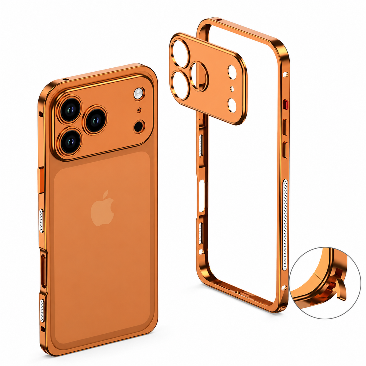 Premium iPhone Case Magnetic Metal Frame Detachable Camera Protector Shockproof Ultra Thin TPU Bumper Anti Scratch Non Slip Lightweight Protective Cover